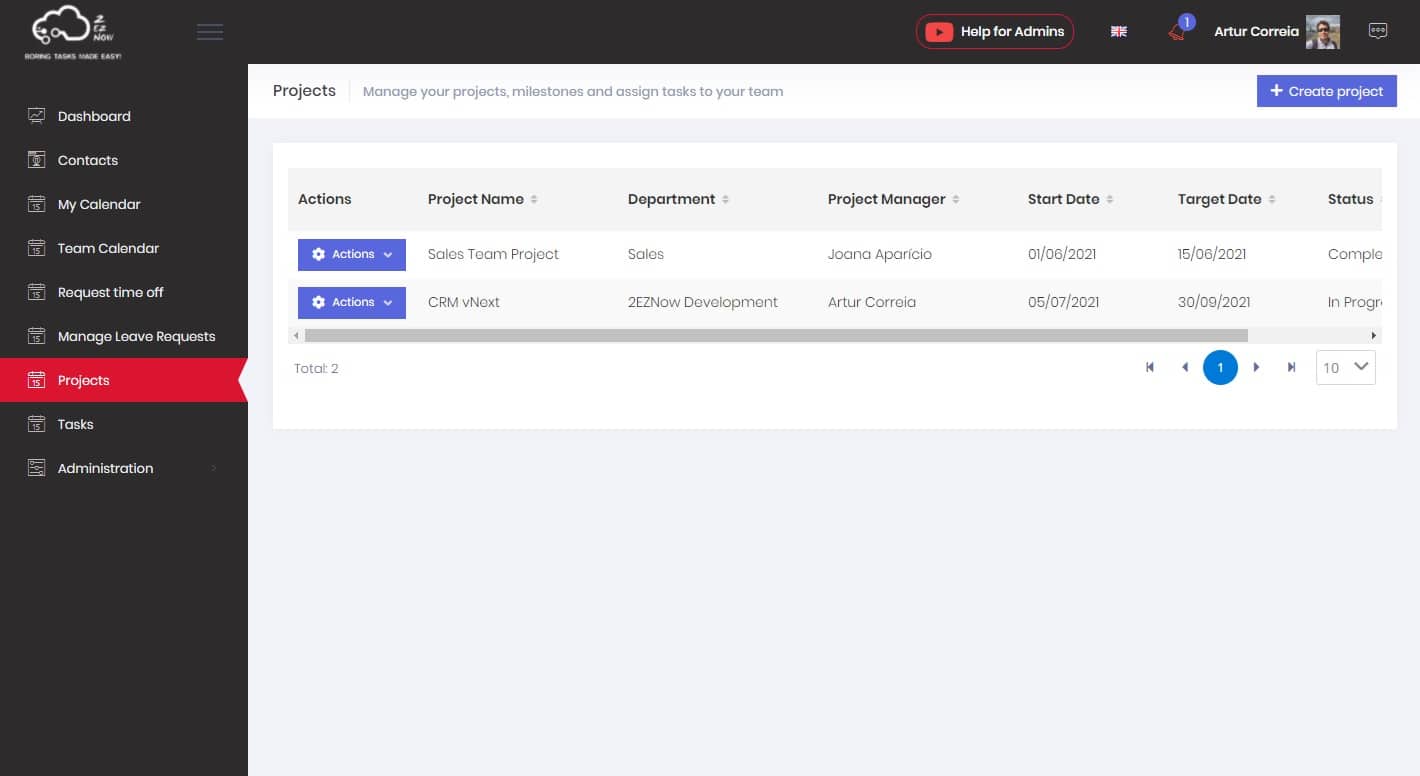 1 - Add and Manage Projects